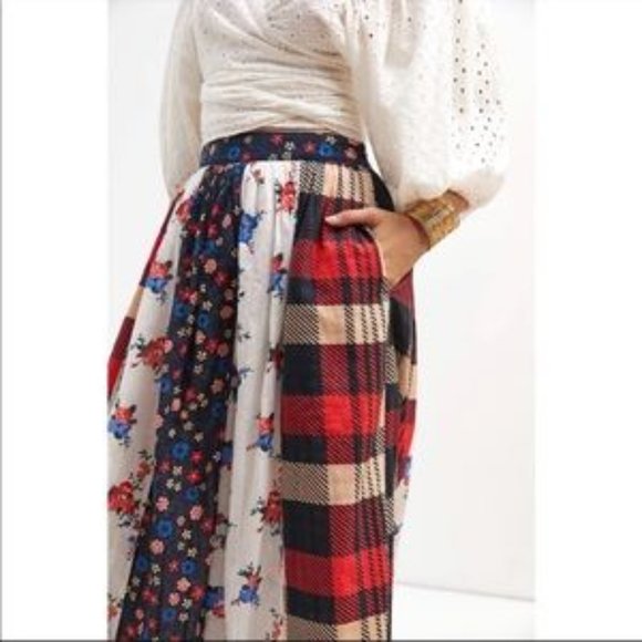 RARE Anthropologie Let Me Be Contrast Maxi Skirt Medium NWOT - Picture 5 of 5